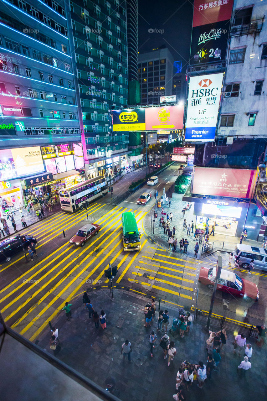 Streets of Hong Kong at night