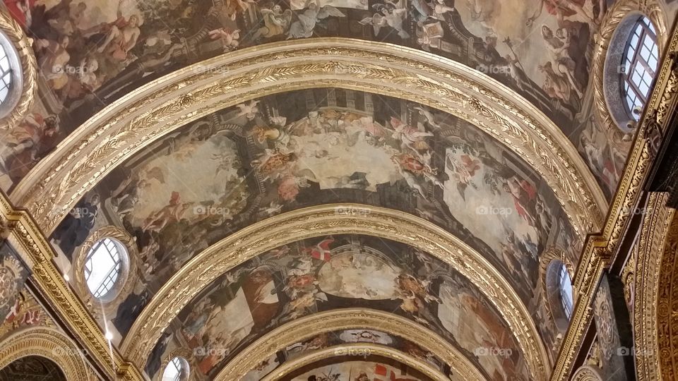 Frescoes in St John's Cathedral in Valletta Malta