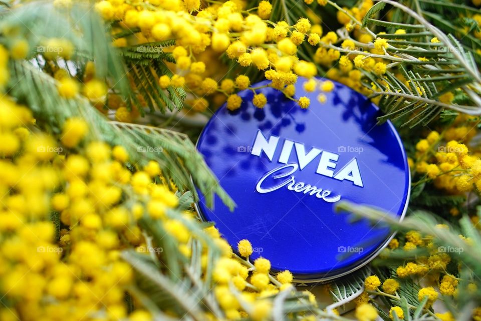 nivea cream and mimosa