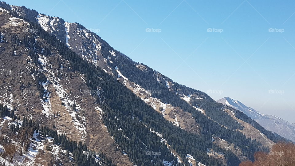 Almaty mountains open air view