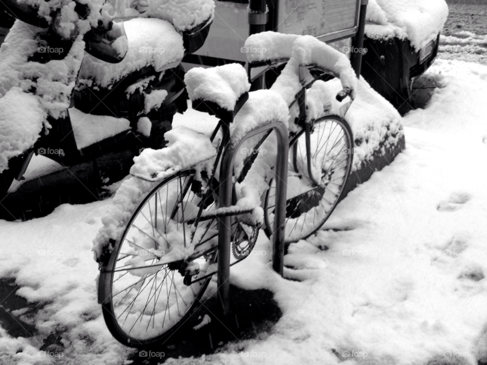 snow winter bicycle bike by ollicres