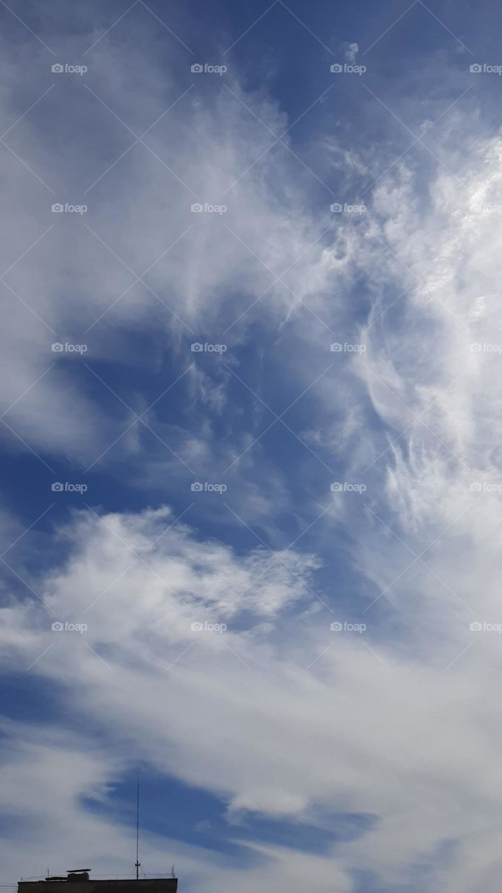 blue sky and white clouds