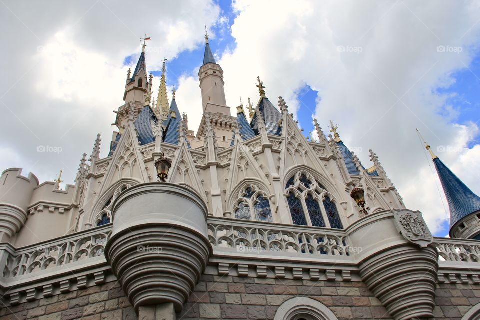 Fairy castle and dramatic sky 