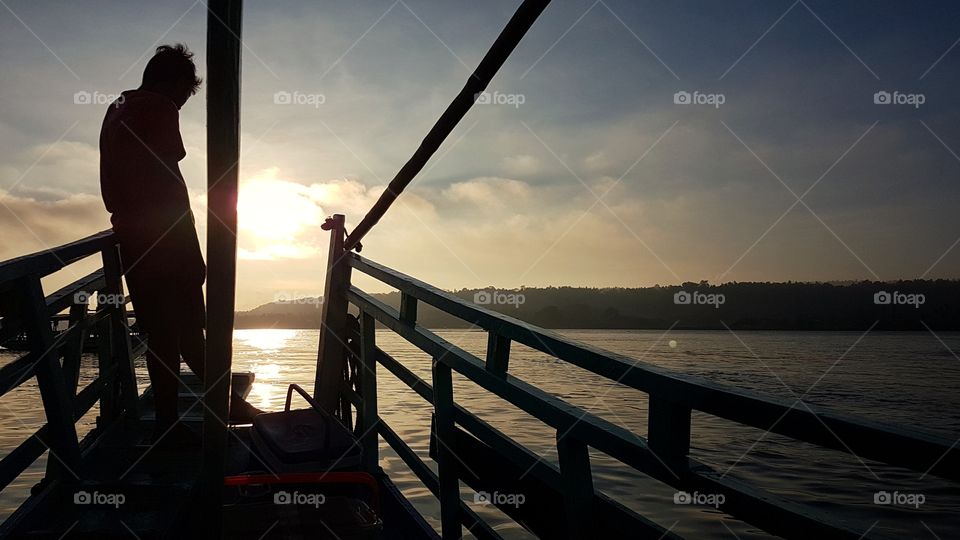 boat ride to samal island during sunrise