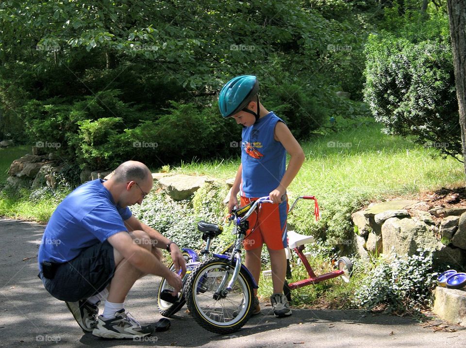 Big day . The training wheels are coming off!  Me and my bicycle mission 