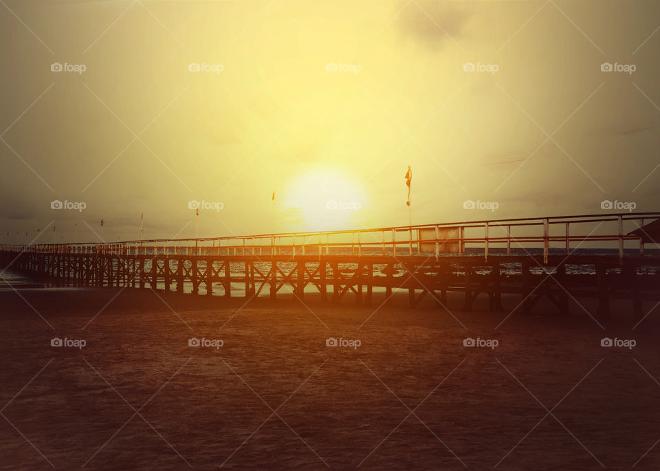 View of bridge during sunset