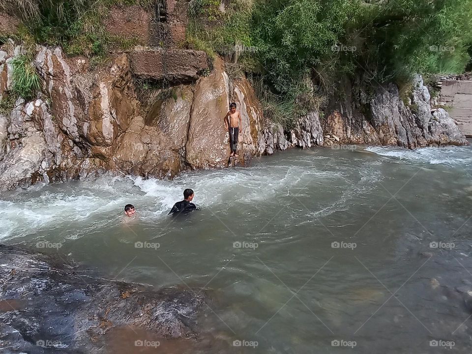 in summer enjoy swimming