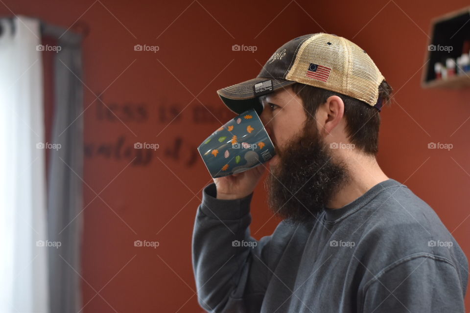 A man and his coffee