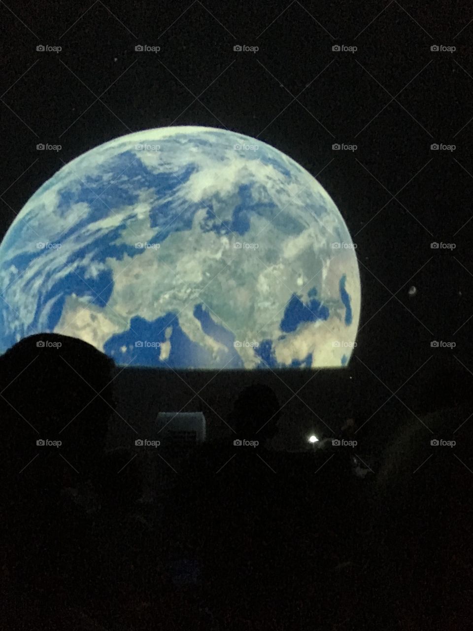 O sistema solar visto do planetário no evento “Eu no Mundo”, do Tato Ecolégio. Muito legal! Aqui, o Planeta Terra. 