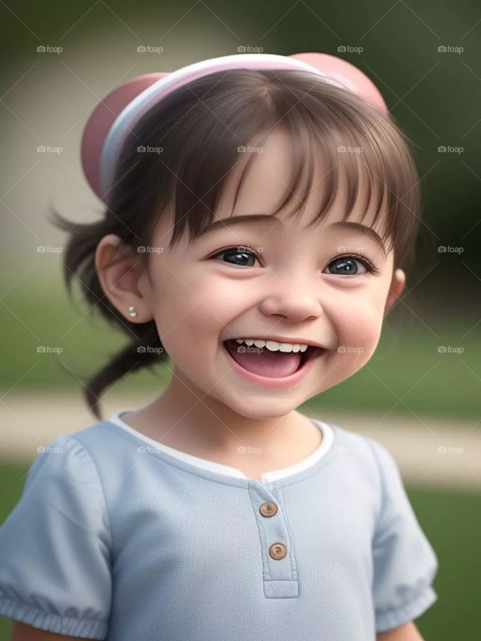 Beautiful little girl laughing hysterically