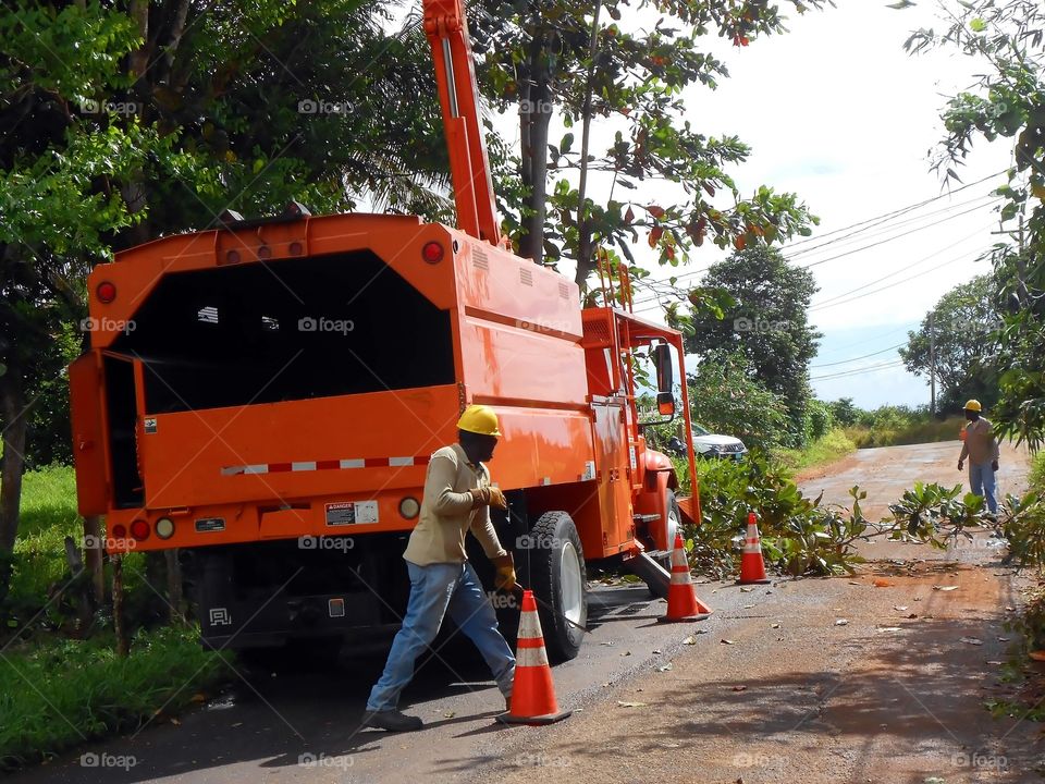 Bucket Truck and Workers