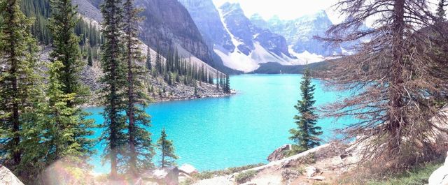 Panoramic at Moraine Lake, Alberta, Canada