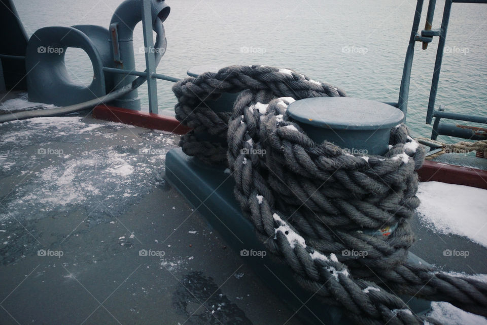 A shot from a bollard on a warship.