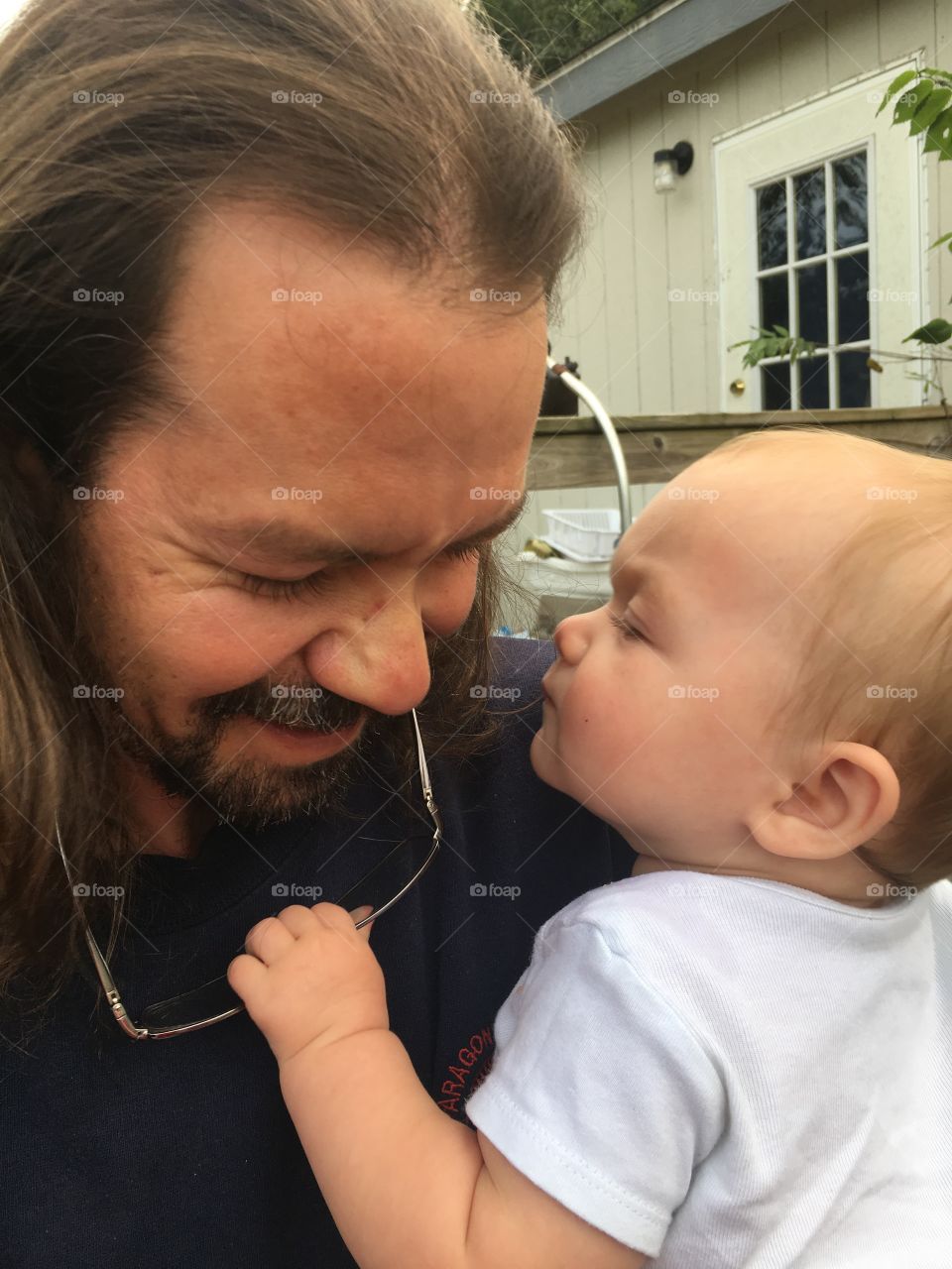 Close-up of father and baby boy