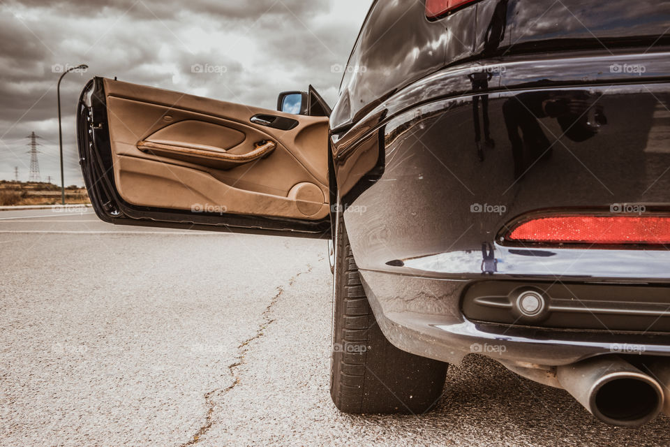 Rear view of premium luxury car