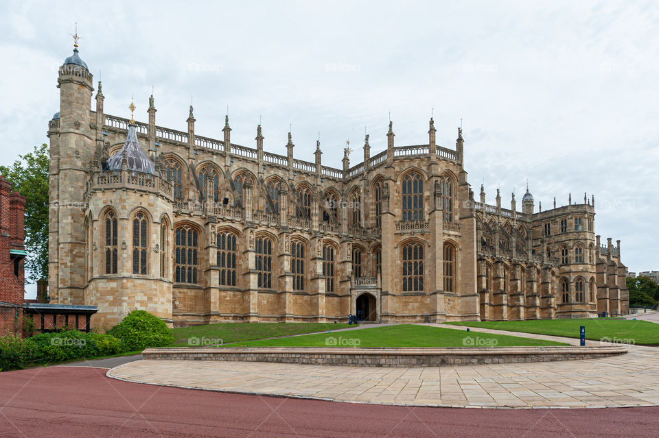 St George's Chapel and the Lady Chapel in royal residence at Windsor Castle, England. UK.