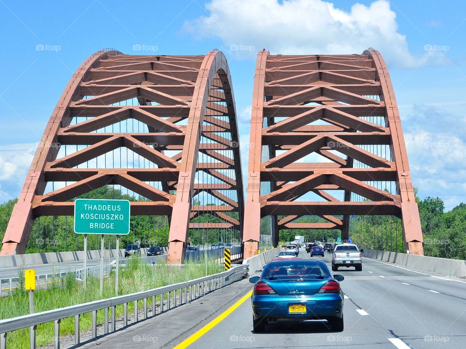 Kosciusko Twin Bridges. Twin bridges on 87 North that takes you to Saratoga Springs, New York. 
Zazzle.com/Fleetphoto. 