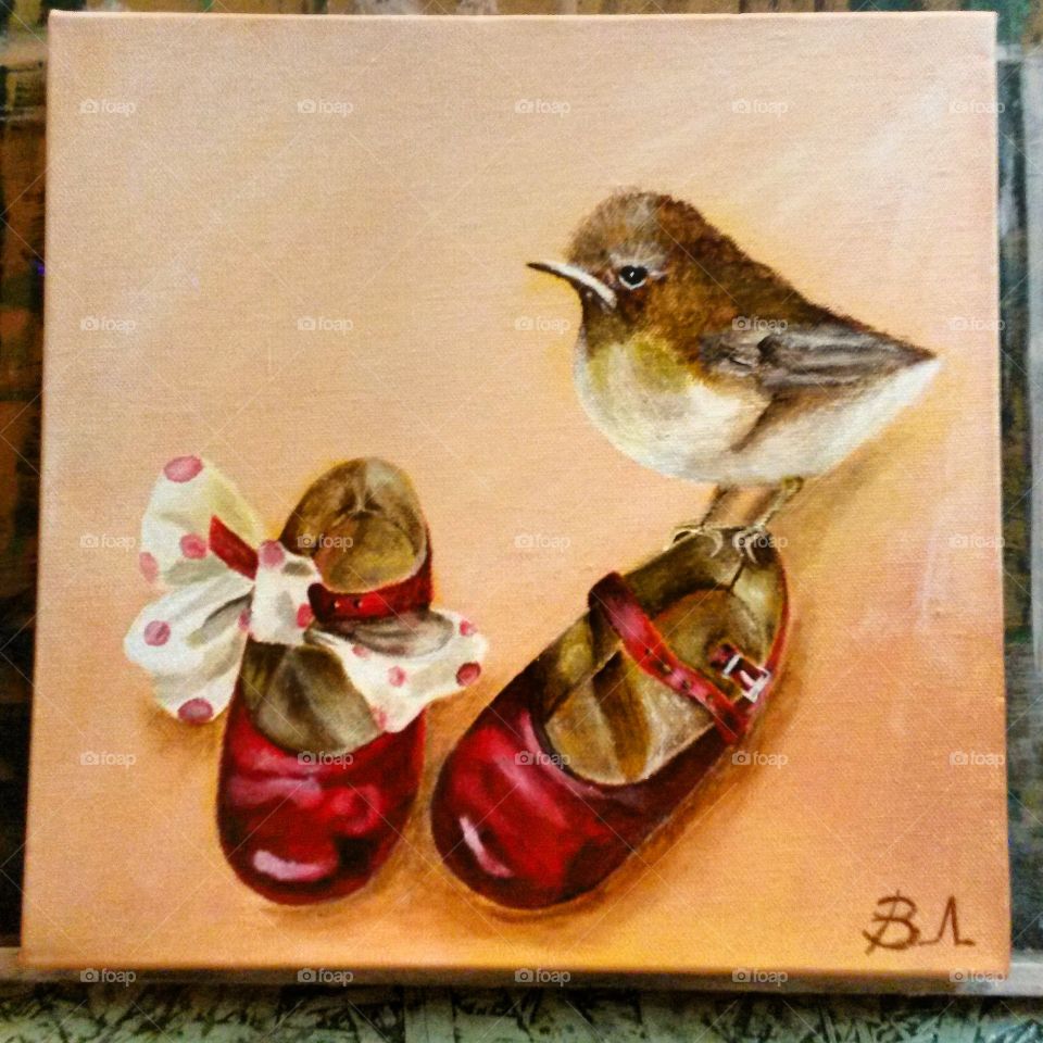 My painting-red shoes