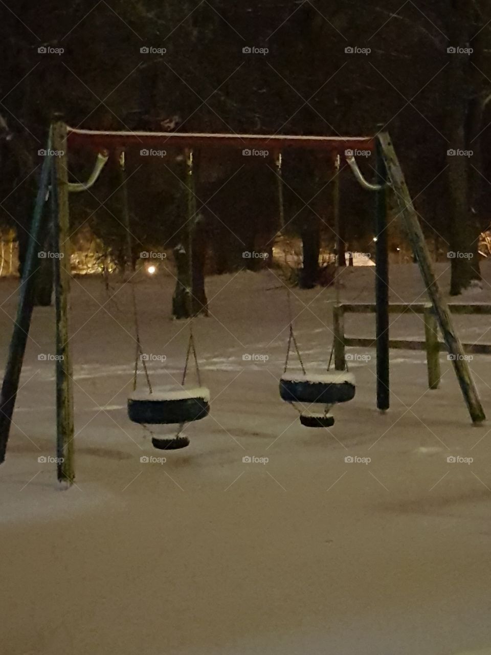 playground in winter view