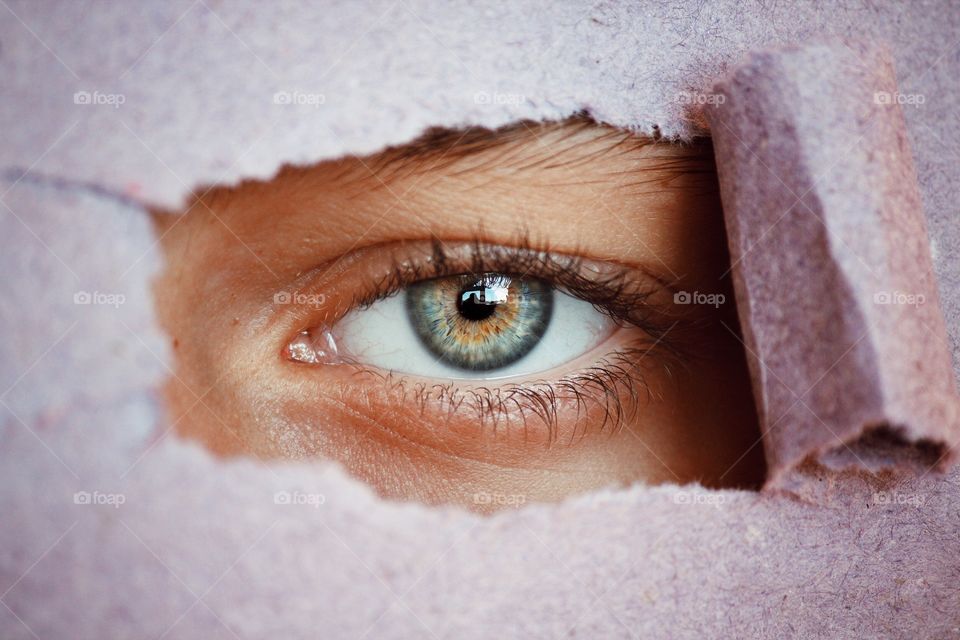 Close-up shot of my nephew eye 