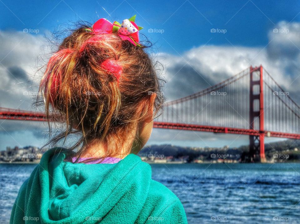 Girl With Golden Gate Bridge