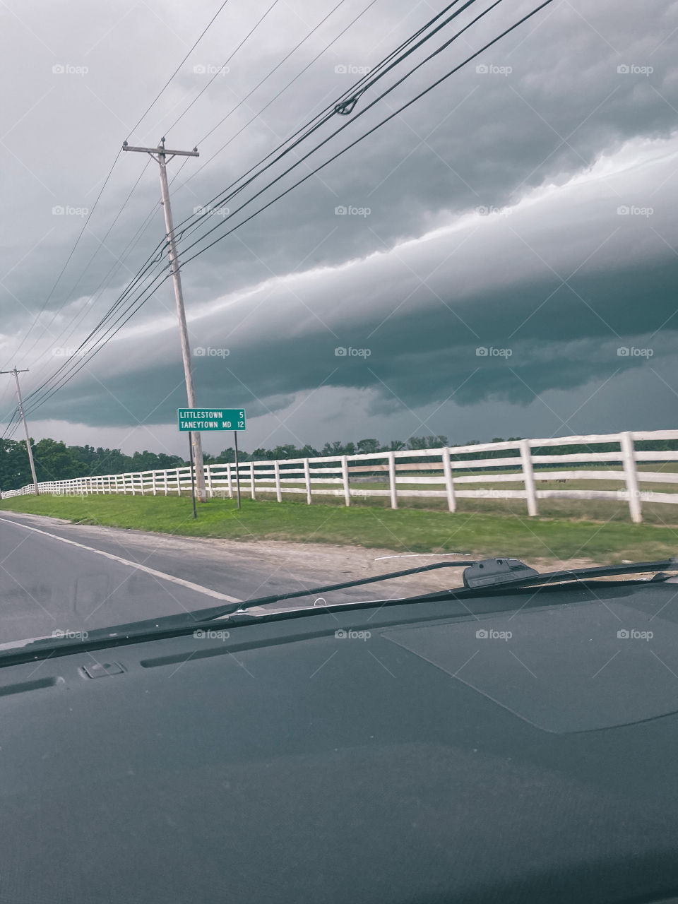 Grey clouds sky highway storm ✨