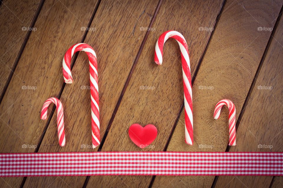 Candy canes and a heart