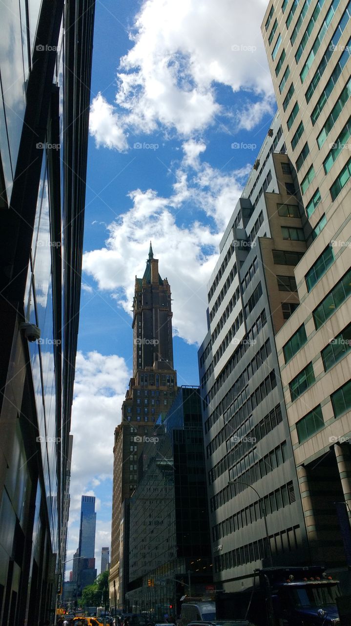 Looking up in NYC on Beautiful Day