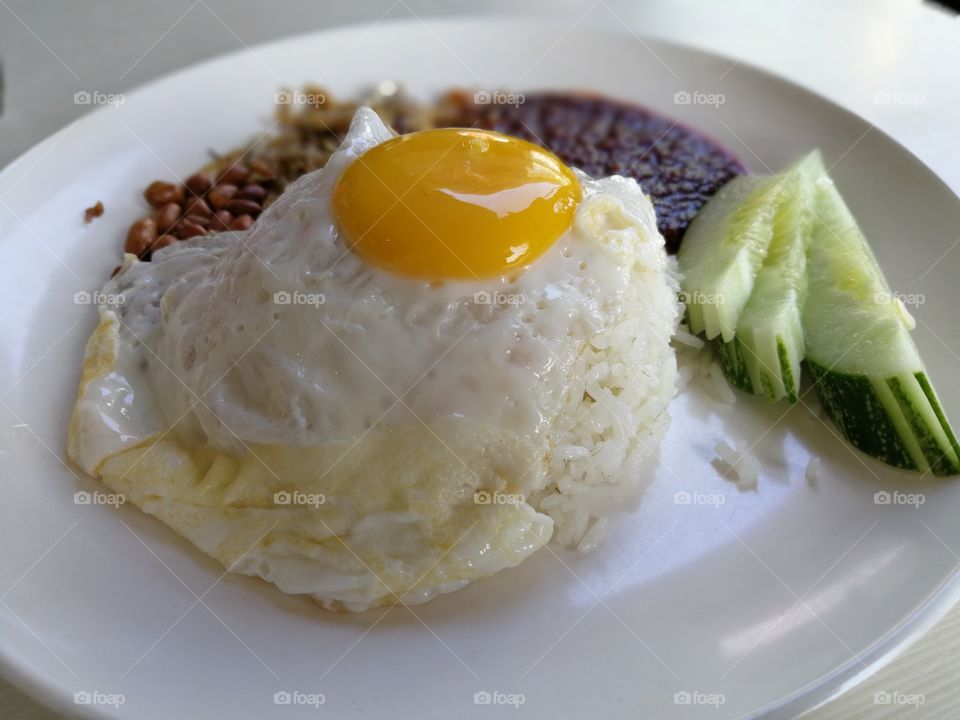 Fried egg on the plate