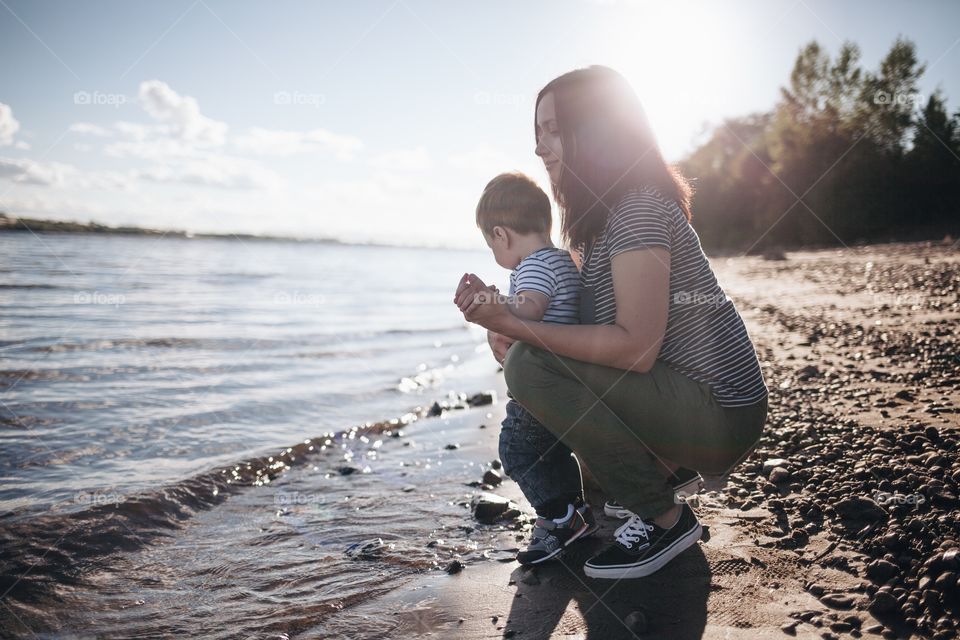 Family on the beach 