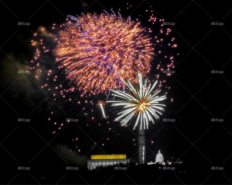 4th of July Fireworks in Washington, DC USA