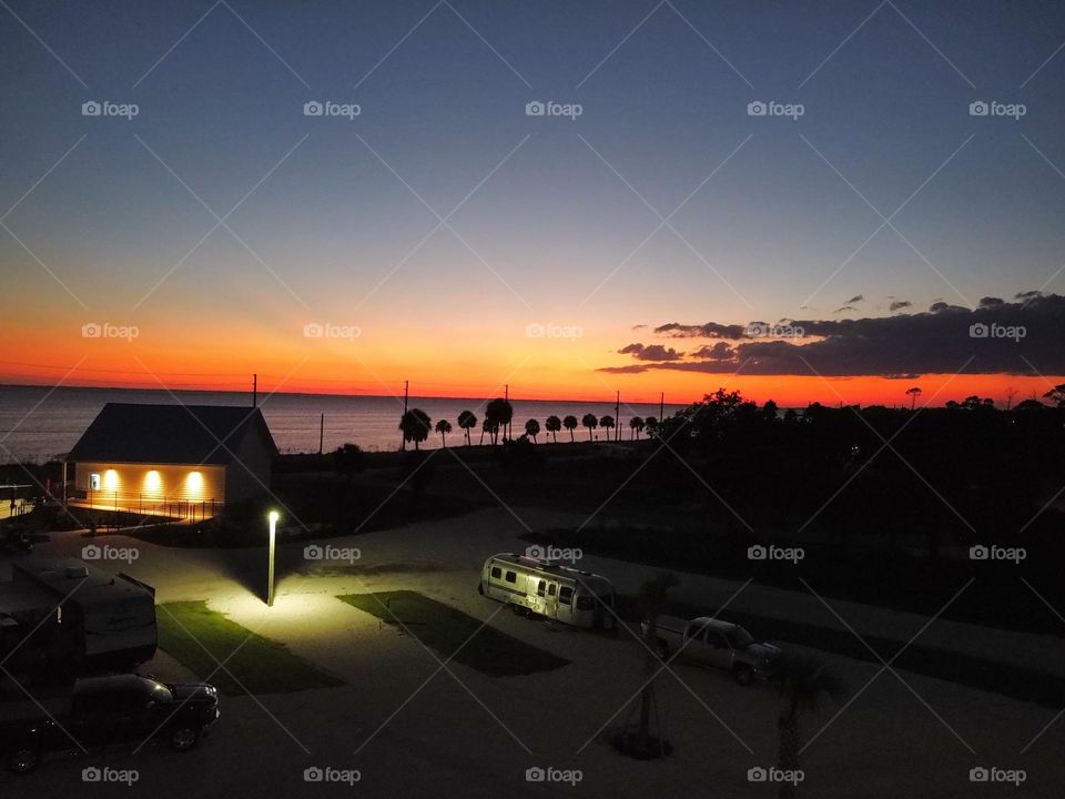 Late summer beach sunset, Port St. Joe Florida RV resort