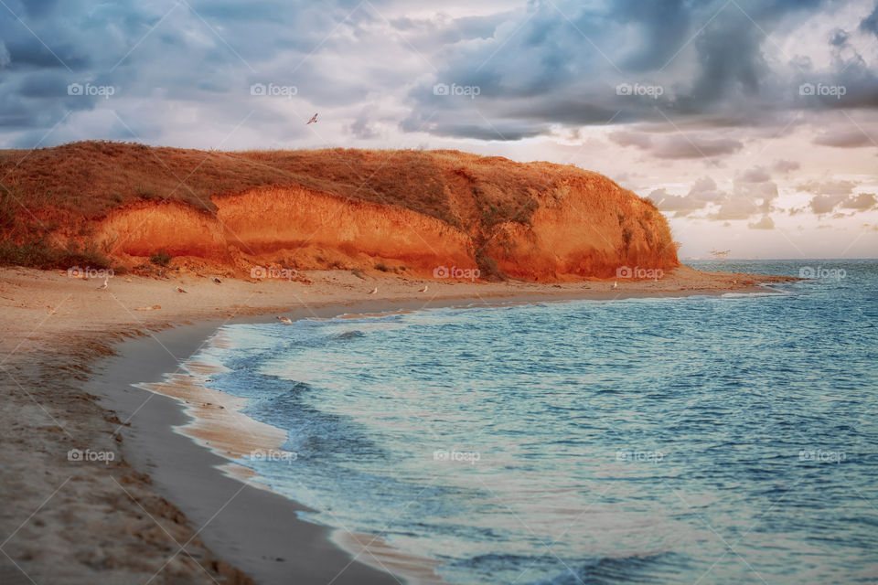 Seascape at sunset