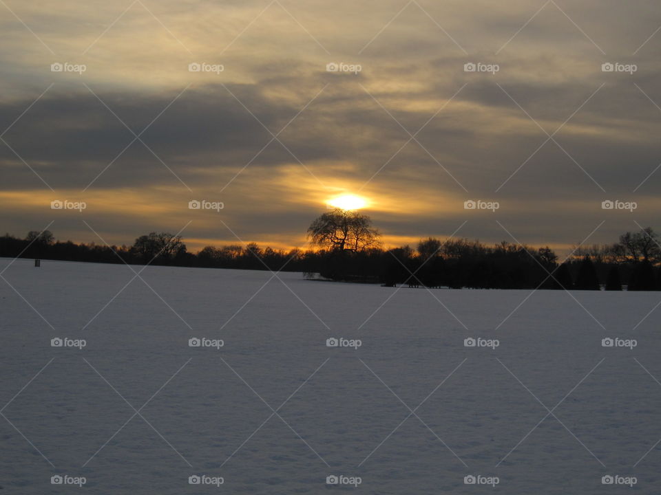 Sunset And Snow