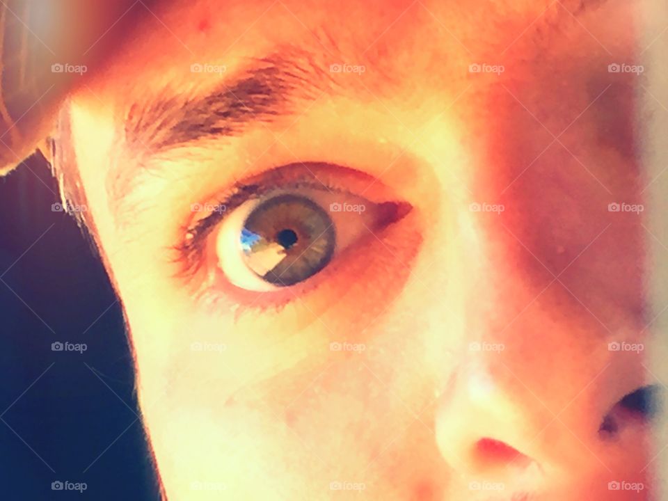 Green eyes.