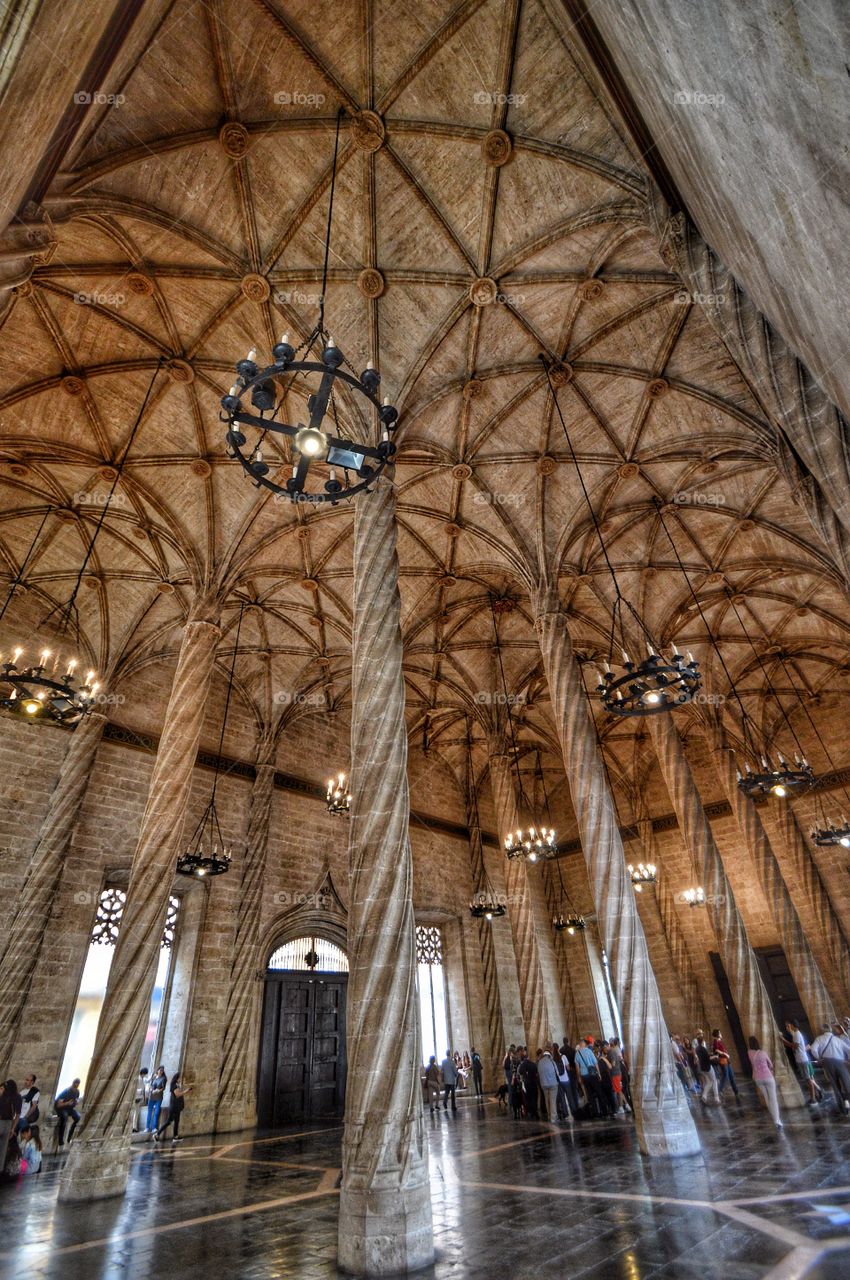 La Lonja de la Seda, Sala de Contratación (Valencia - Spain)