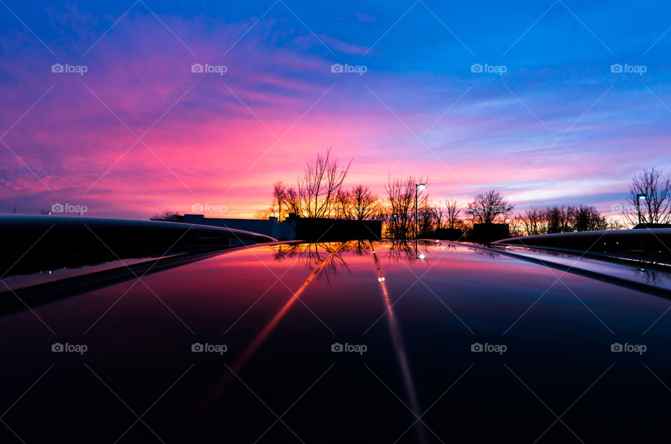 Ohio Sunset from the roof of the car