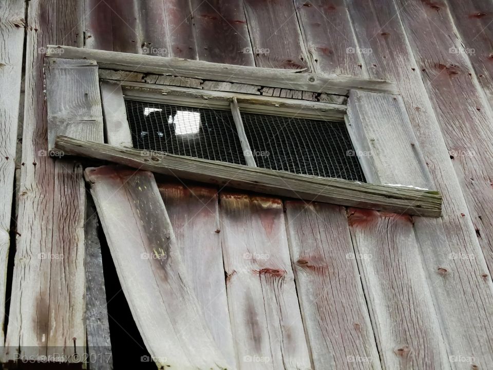 Screened Window on old barn