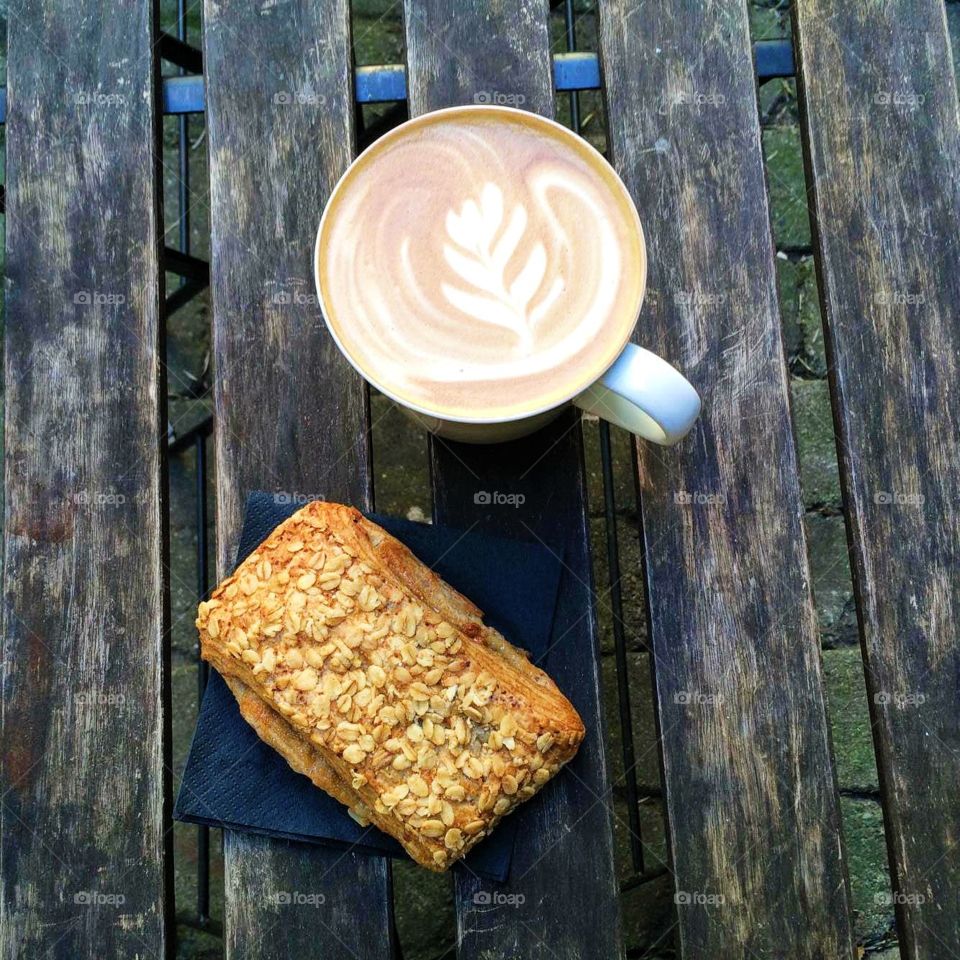 Coffee with baked bread