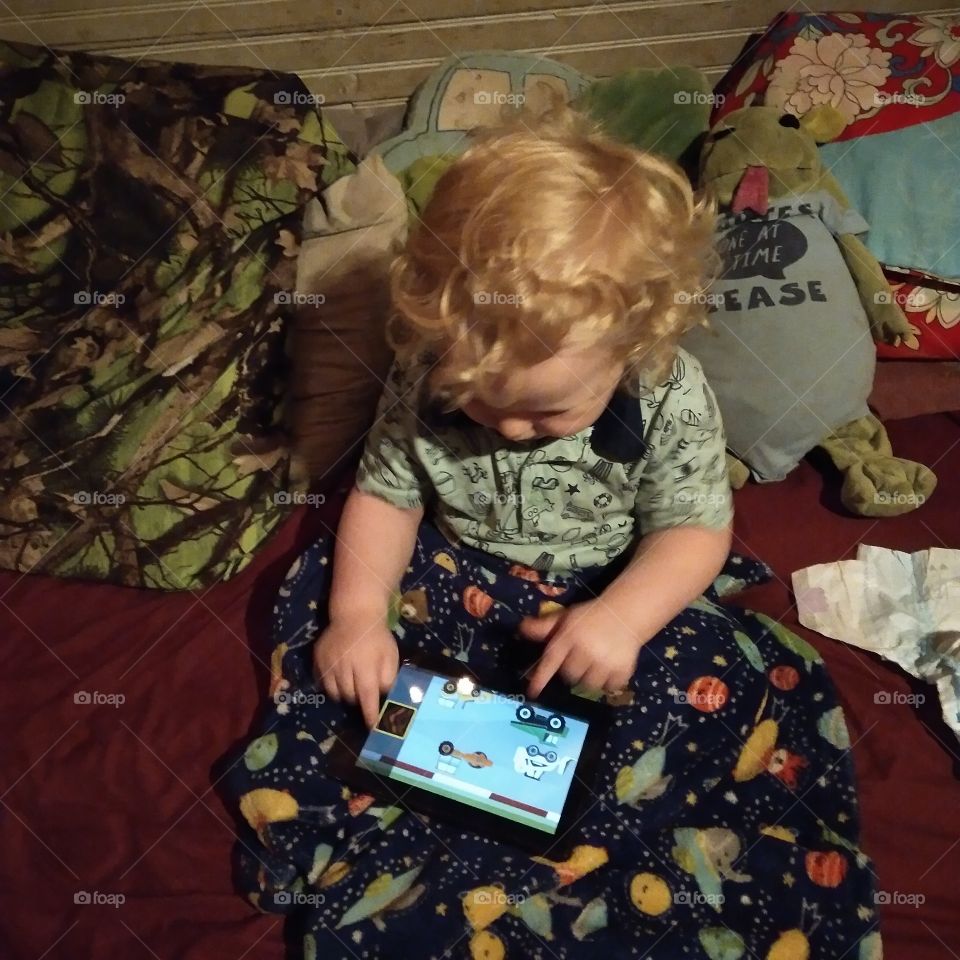 Toddler Using a Tablet