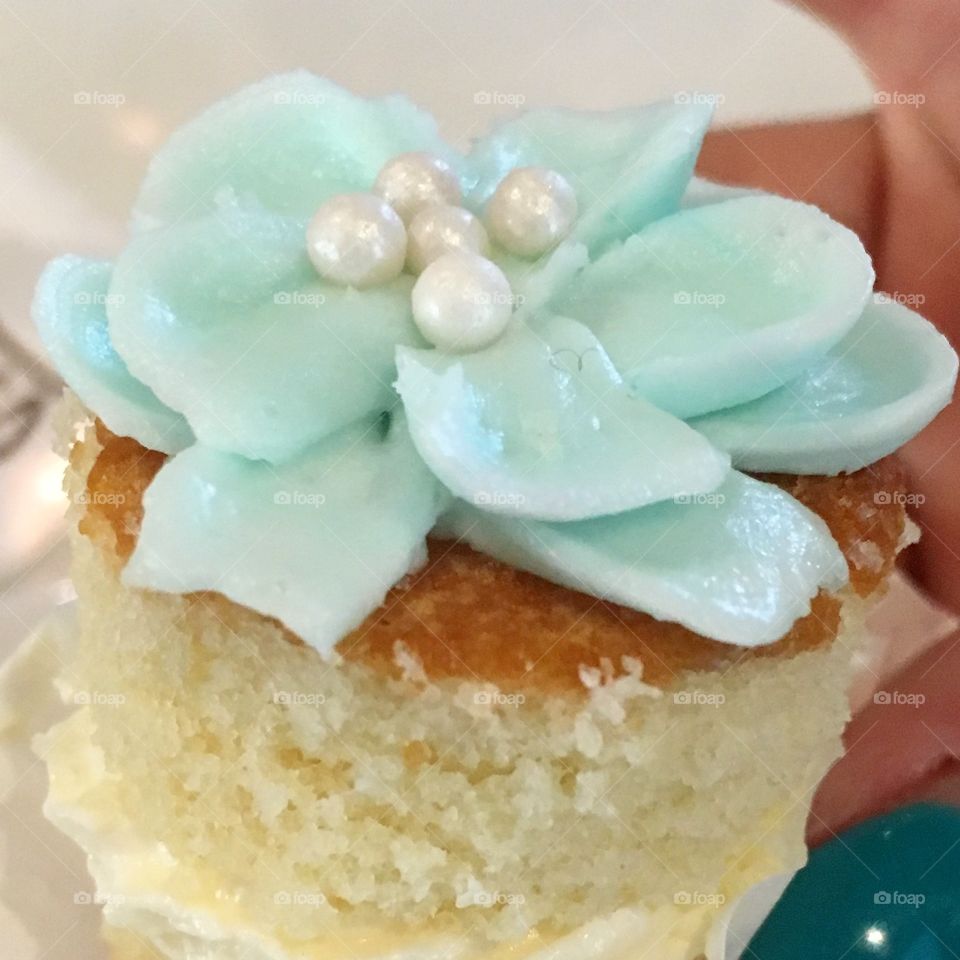 Cupcake with flower on top
