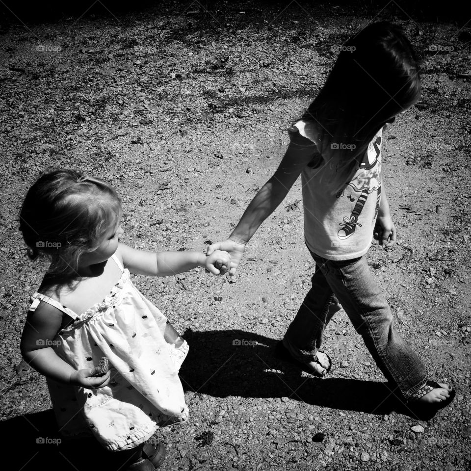 Helping hand. My niece helping everyone stay together.