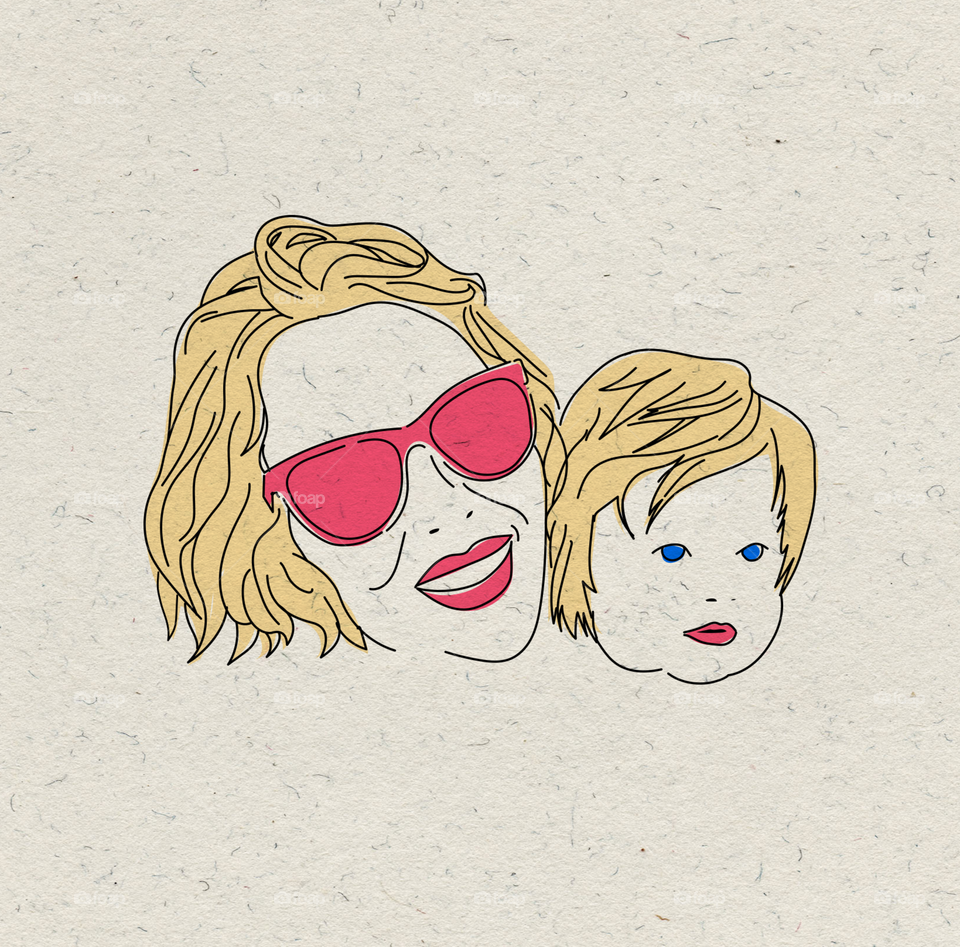 Ruthie & Chloë . A quick illustration of my wife and daughter and their matching hair. 