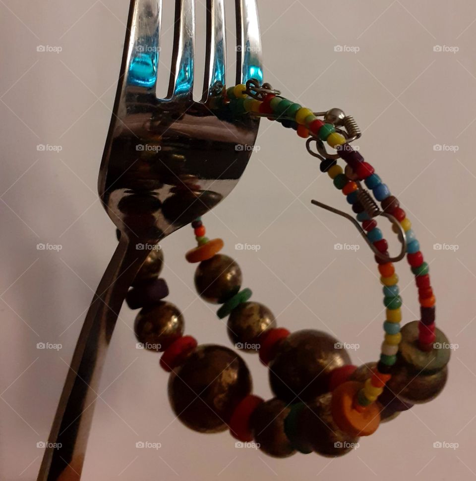 jewelry on a fork