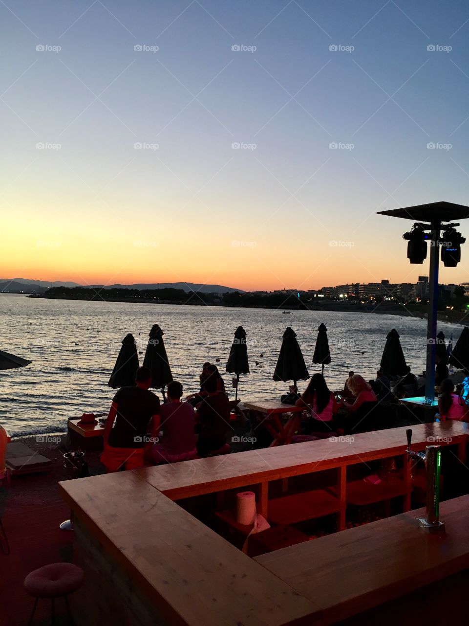 Athens summer coastline 