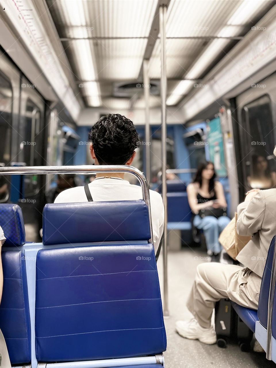 In subway train 