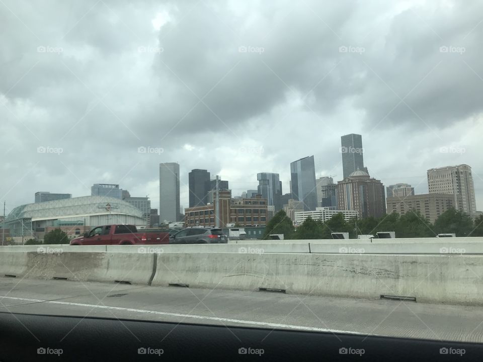 Houston we got a problem! Cloudy day in downtown Houston on our road trip to south padre island 2018 for spring break! 🏝