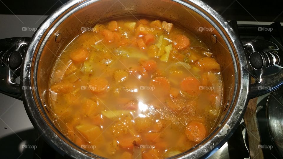 Hot hearty homemade soup