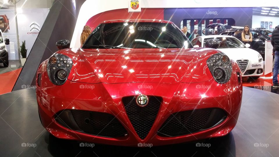 Alfa Romeo car. Branded car at Belgrade Car Show 
