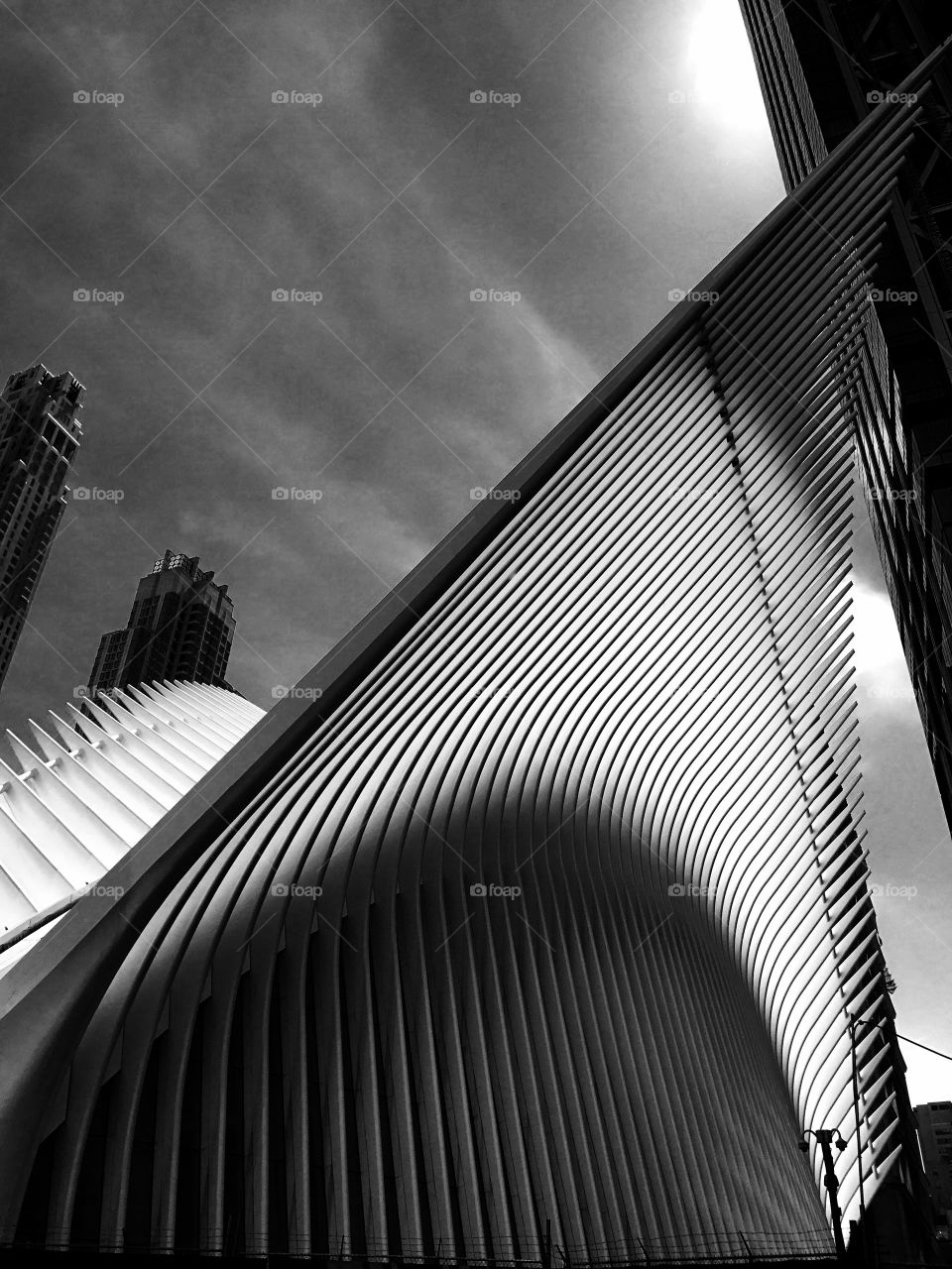 The Oculus by 9/11 memorial in downtown Manhattan by World Trade Center in New York City